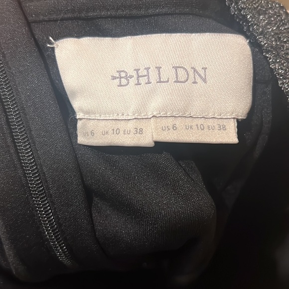 Anthropologie BHLDN Metallic Beaded Floral Maxi Dress Gown w/ Illusion Neckline - Picture 6 of 6